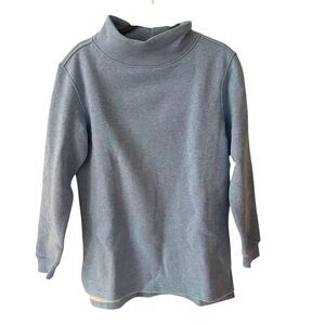 The Black Dog Light Blue Oversized Mock Neck Fleece Lined Sweatshirt Size‎ XS